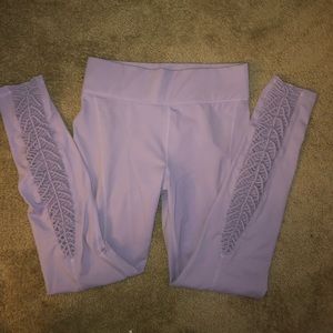 Lavender Carbon 38 Leggings with cutout design